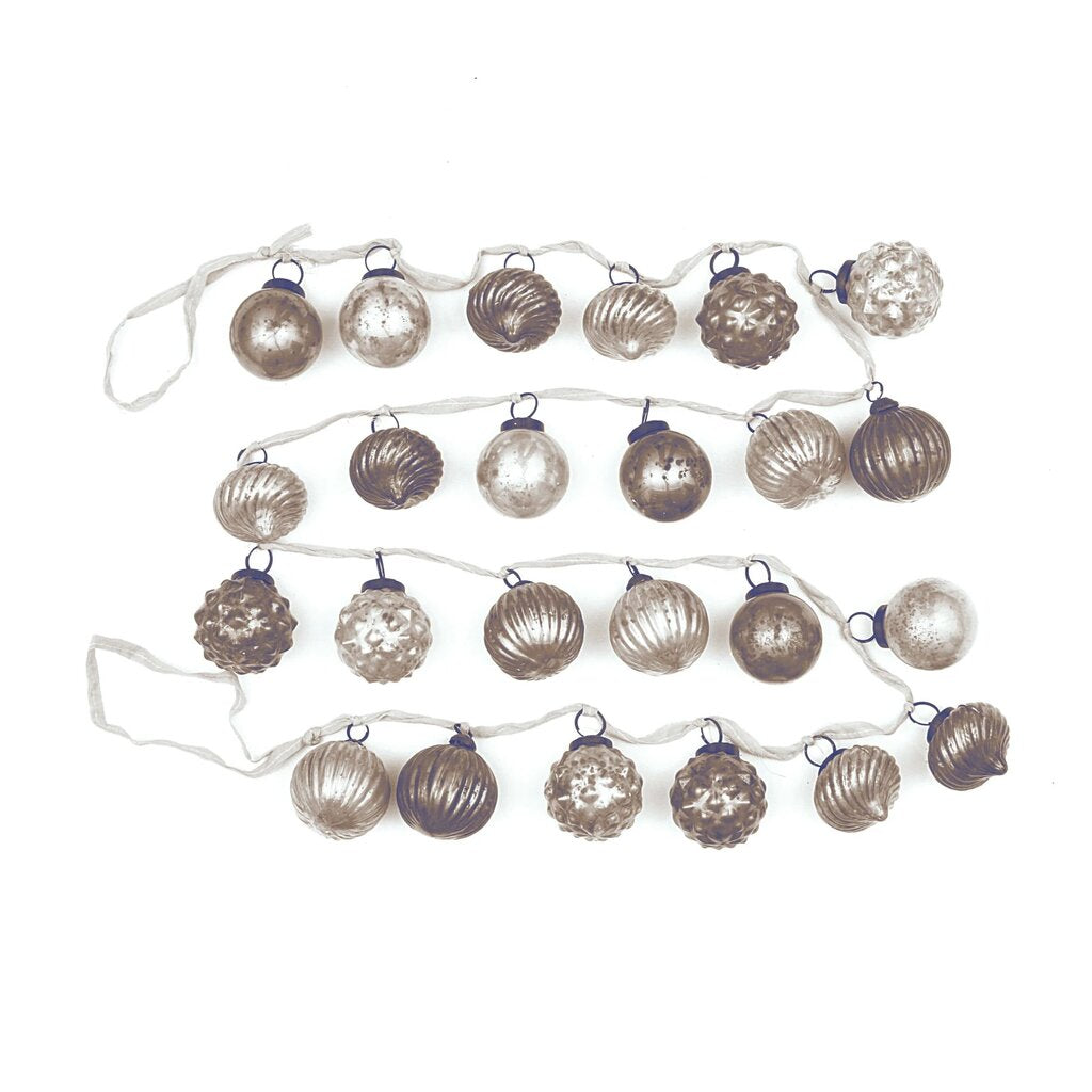 Mercury Glass Embossed Ornament Garland