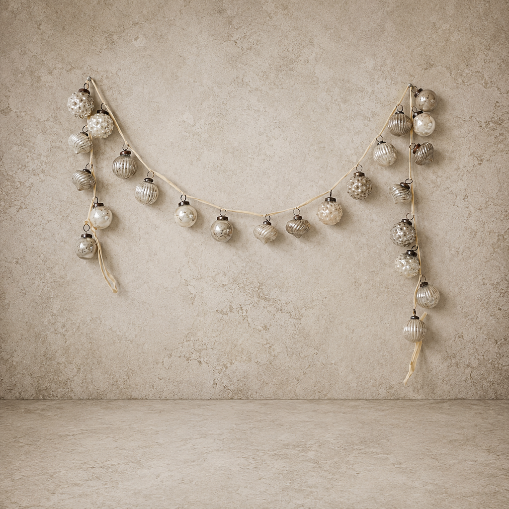 Mercury Glass Embossed Ornament Garland