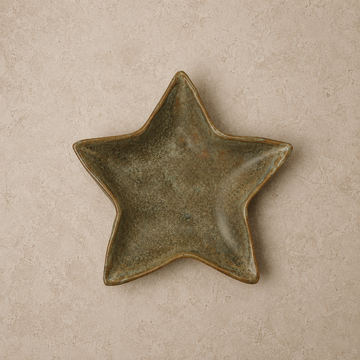 Green Stoneware Star Shaped Plate