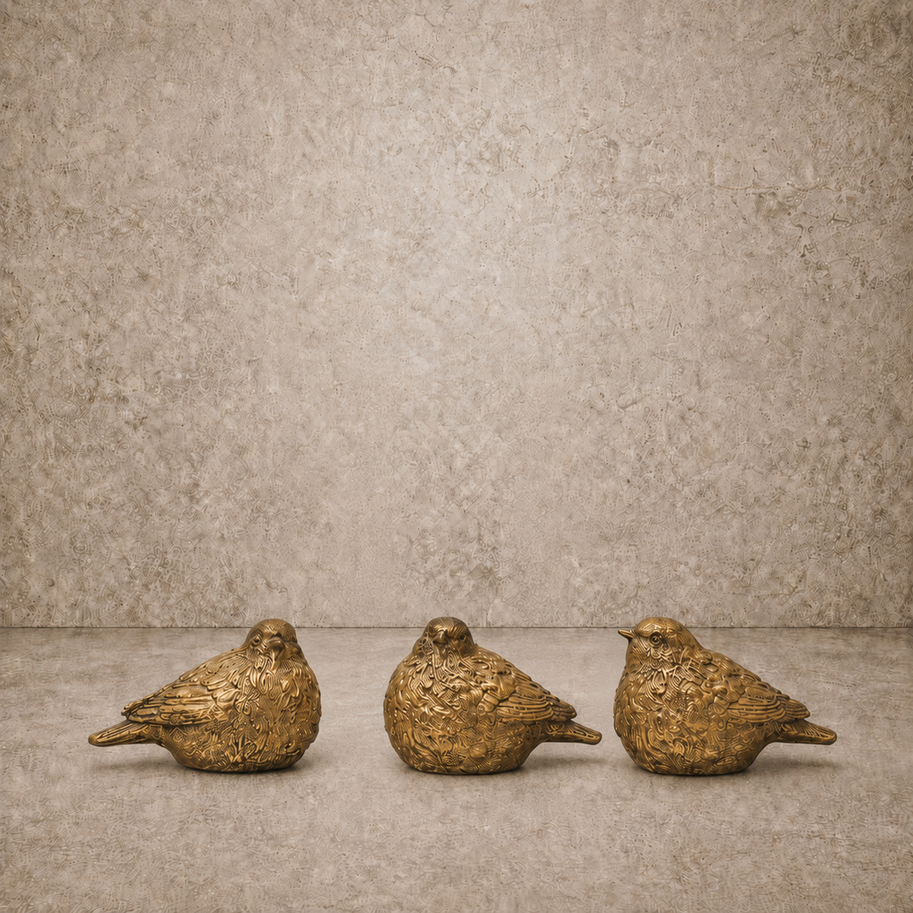 Distressed Gold Resin Bird