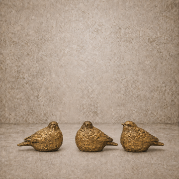 Distressed Gold Resin Bird