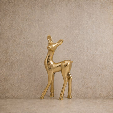 Cast Aluminum Deer w/ Gold Finish