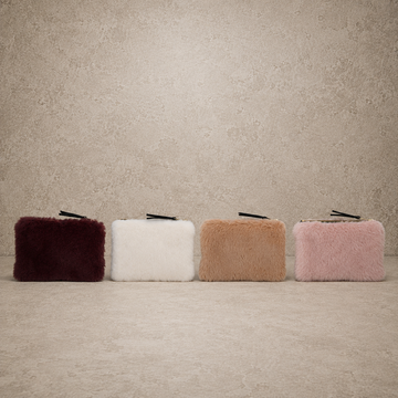 Faux Fur Fabric Zip Pouch