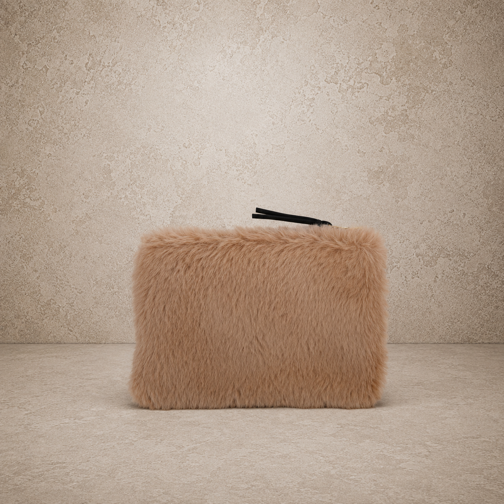 Faux Fur Fabric Zip Pouch