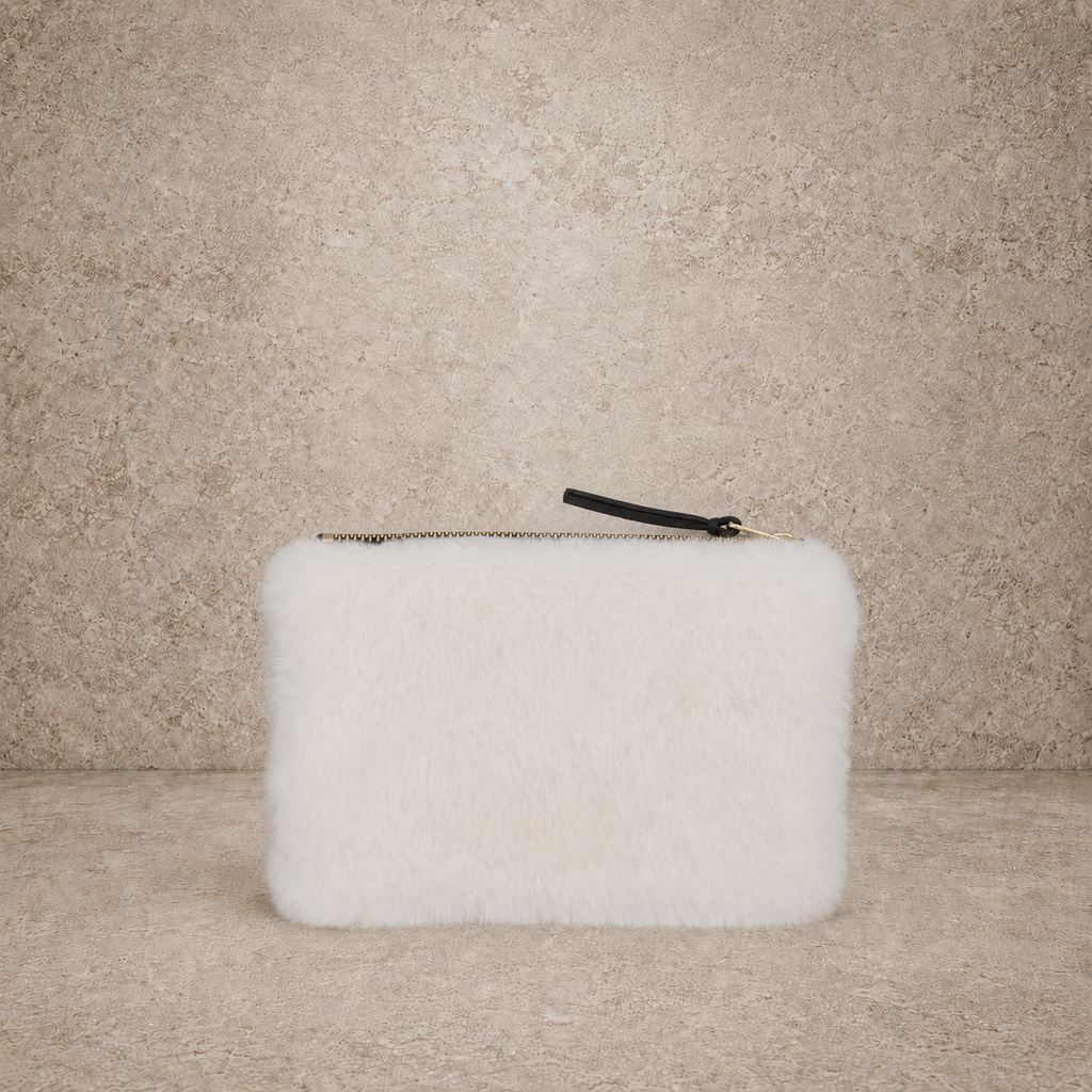 Faux Fur Fabric Zip Pouch