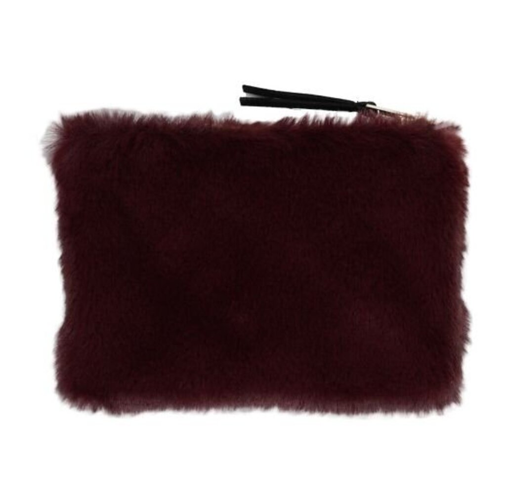 Faux Fur Fabric Zip Pouch