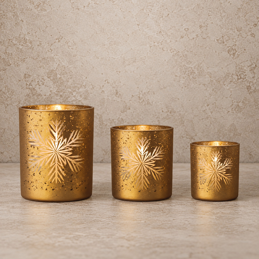 Etched Snowflake Votive