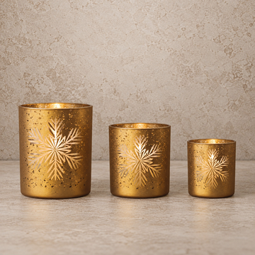 Etched Snowflake Votive