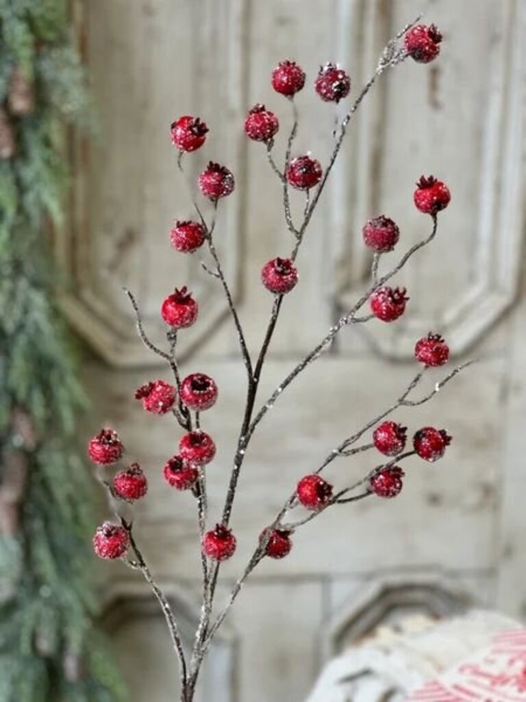36" Sparkling Bauble Berry Spray