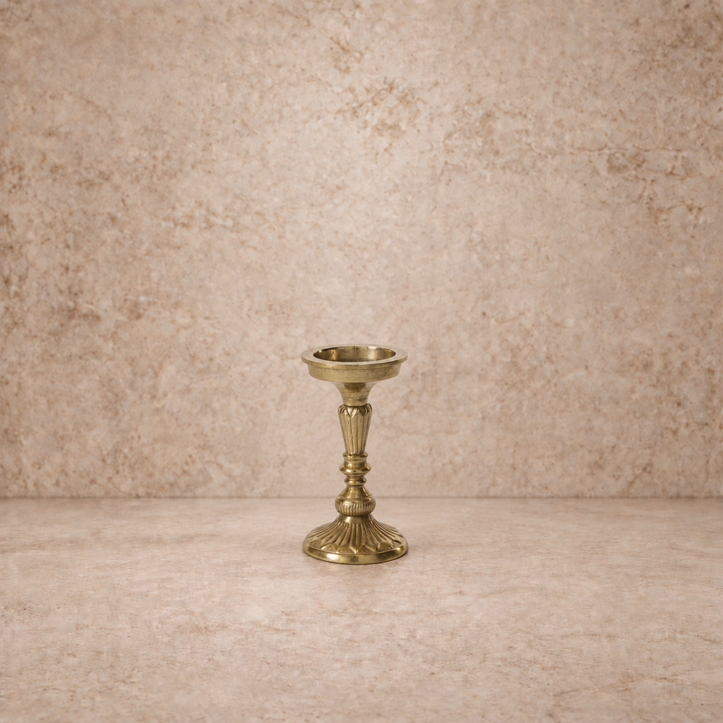Gold Epilogue Pillar Candle Holder