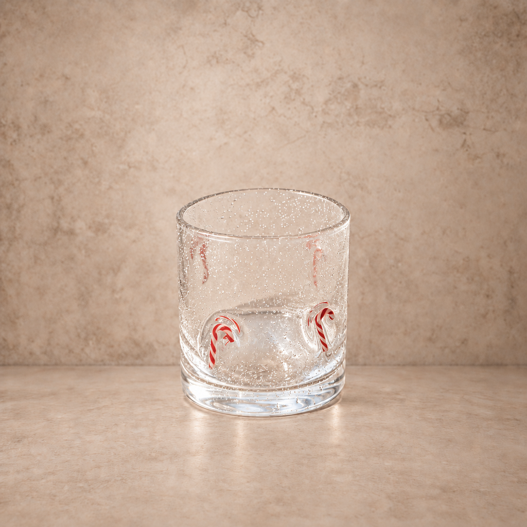 Candy Cane Glass Cup