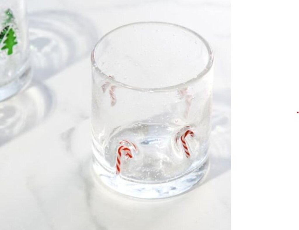 Candy Cane Glass Cup