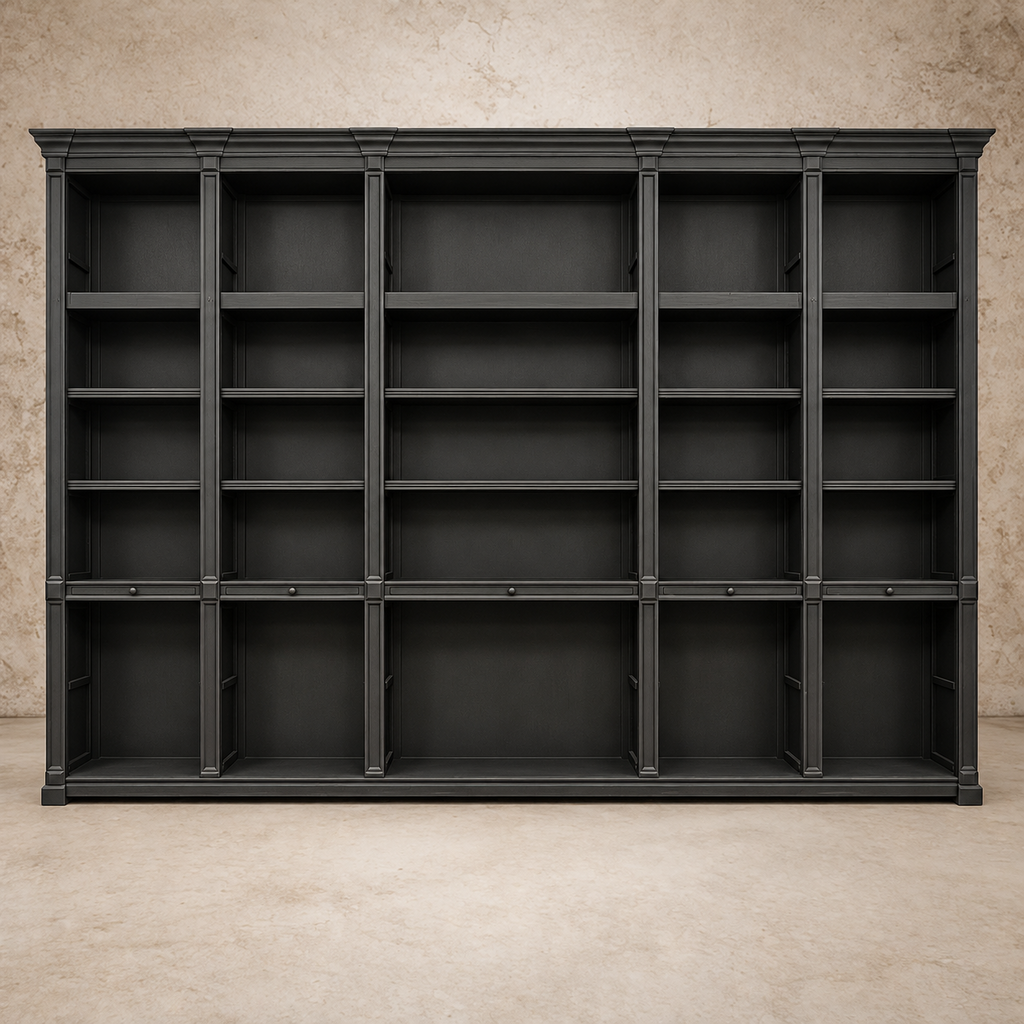 Gorgeous Black Painted Library Shelf