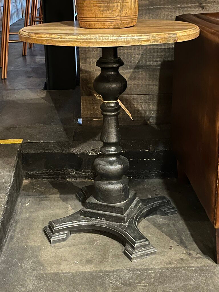 Black Base + Natural Top Table