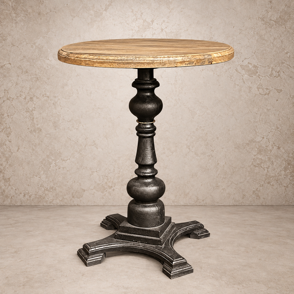 Black Base + Natural Top Table