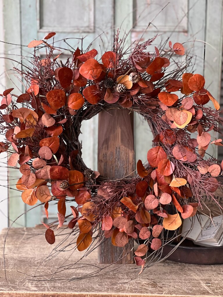 Rust Penny Leaf Wreath