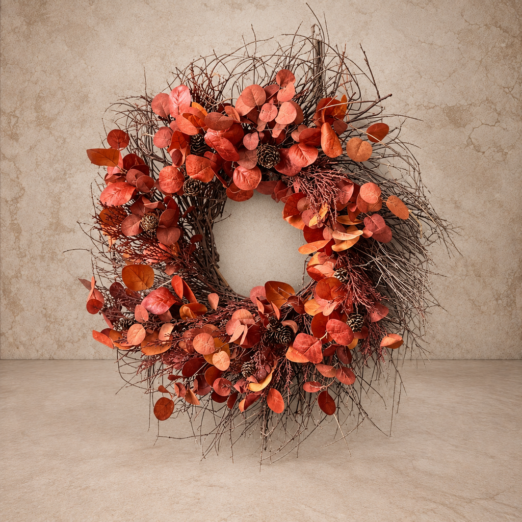 Rust Penny Leaf Wreath