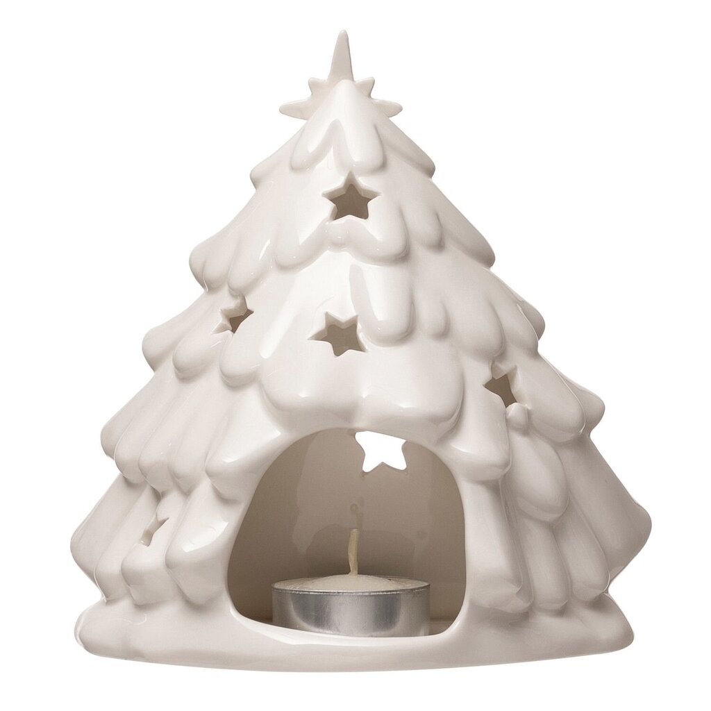 Stoneware Holy Family W/ Tree Cut-Out