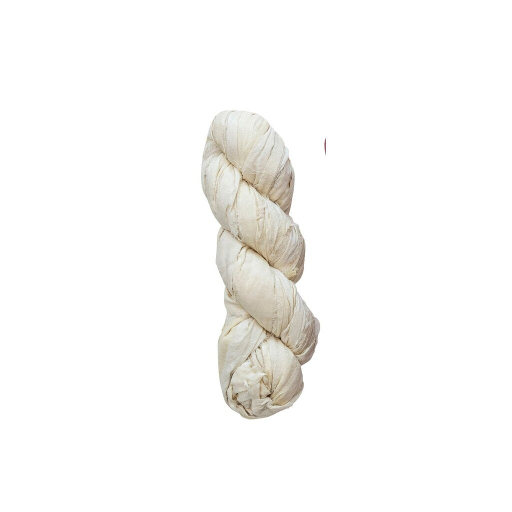 Ivory 70 Yard Recycled Torn Silk Ribbon