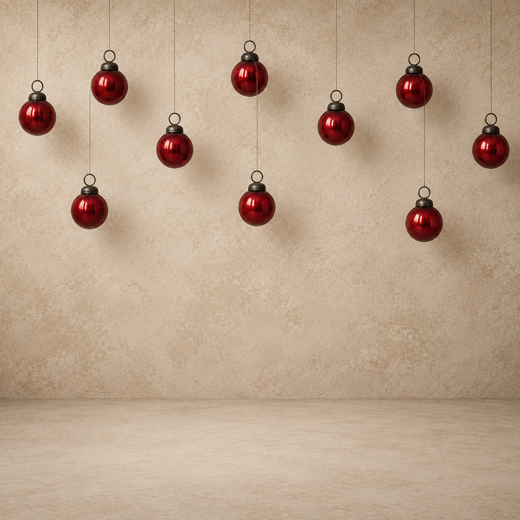 Mercury Glass Red Ornaments - Set of 30