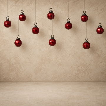 Mercury Glass Red Ornaments - Set of 30