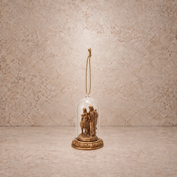 Resin Cloche Holy Family Ornament