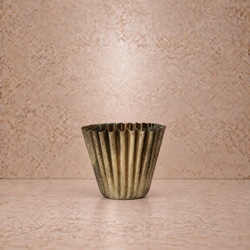 Fluted Metal Brass Planter