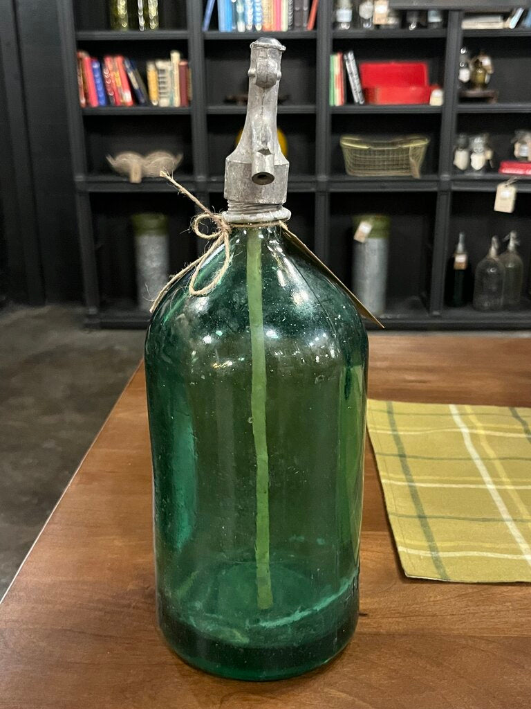 Large Green European Seltzer Bottle