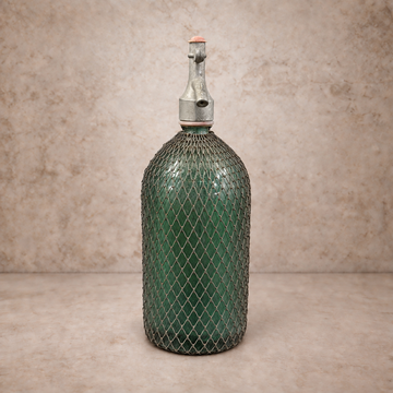 Beautiful Large Green Wired European Seltzer Bottle