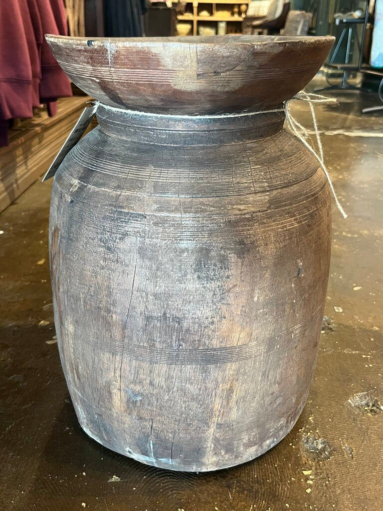 Dark Wooden Water Pot