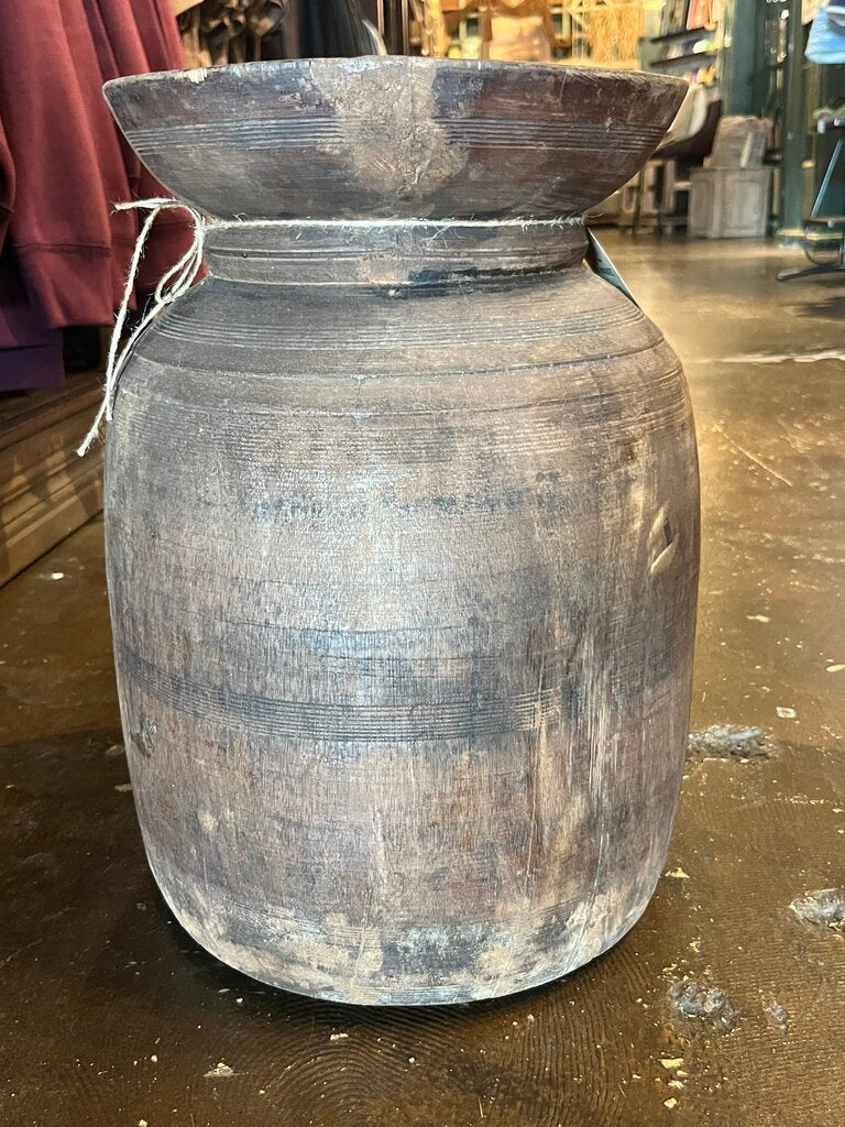Dark Wooden Water Pot