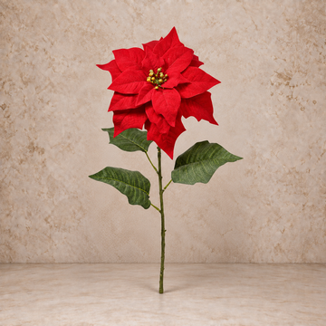 32" Red Poinsettia Stem