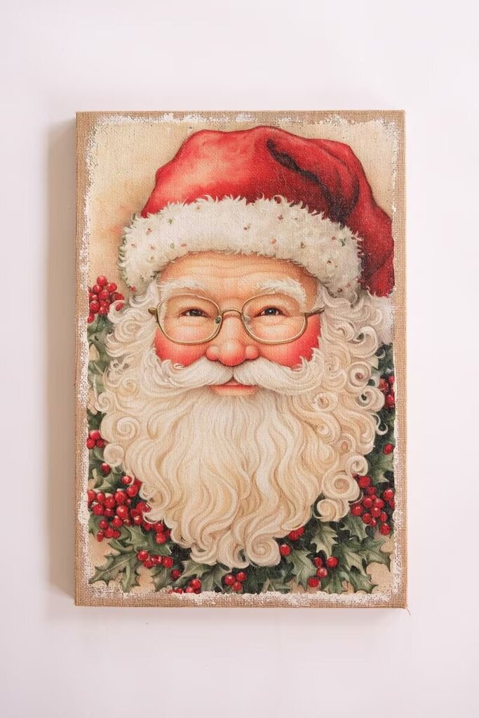 Jolly Santa Print On Canvas