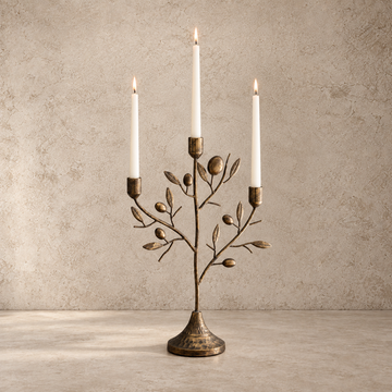 Brass Fruit Taper Candelabra