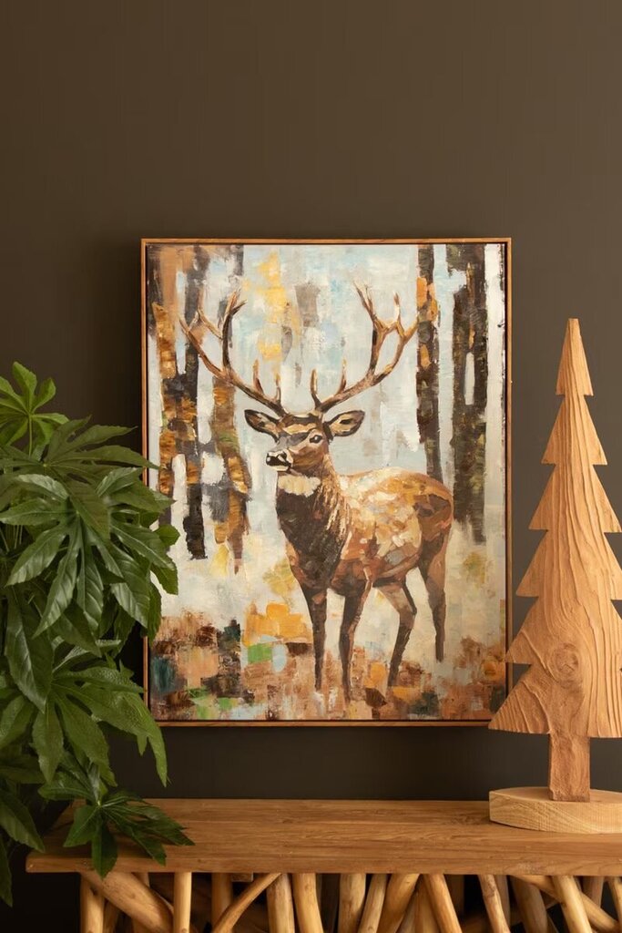 Beautiful Framed Deer Painting
