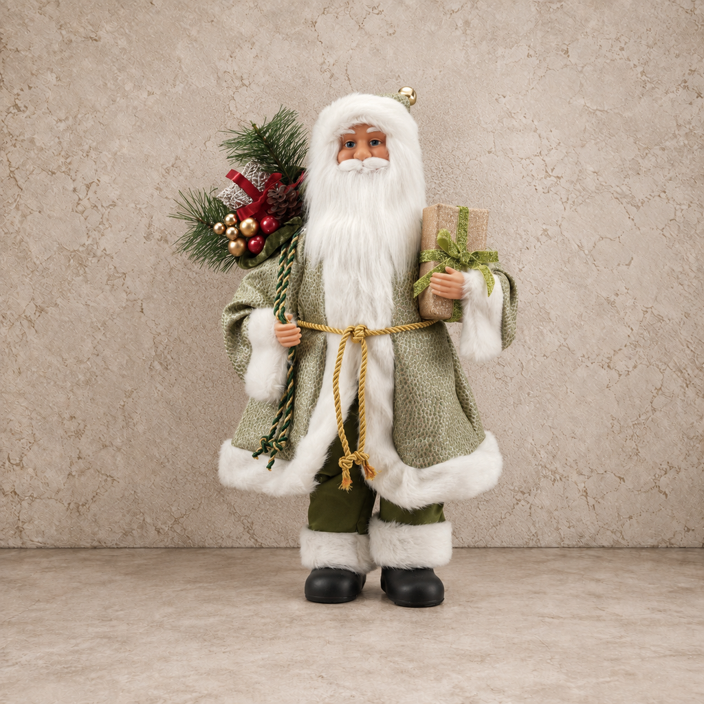 Decorative Santa Figurine w/ Bouquet