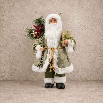Decorative Santa Figurine w/ Bouquet