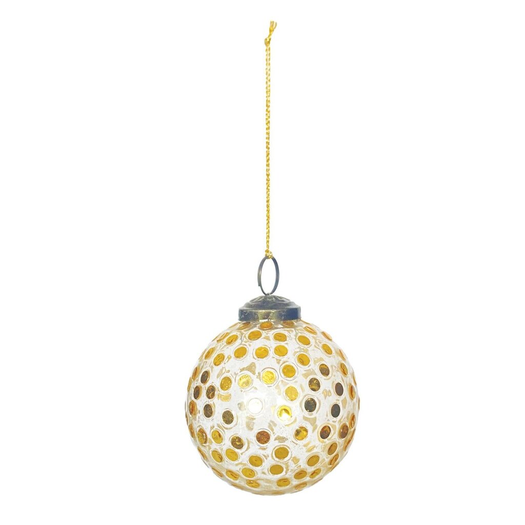 Glass Ball Mosaic Gold Ornament