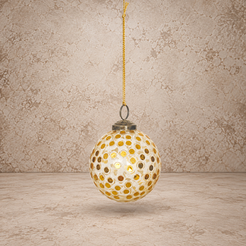 Glass Ball Mosaic Gold Ornament
