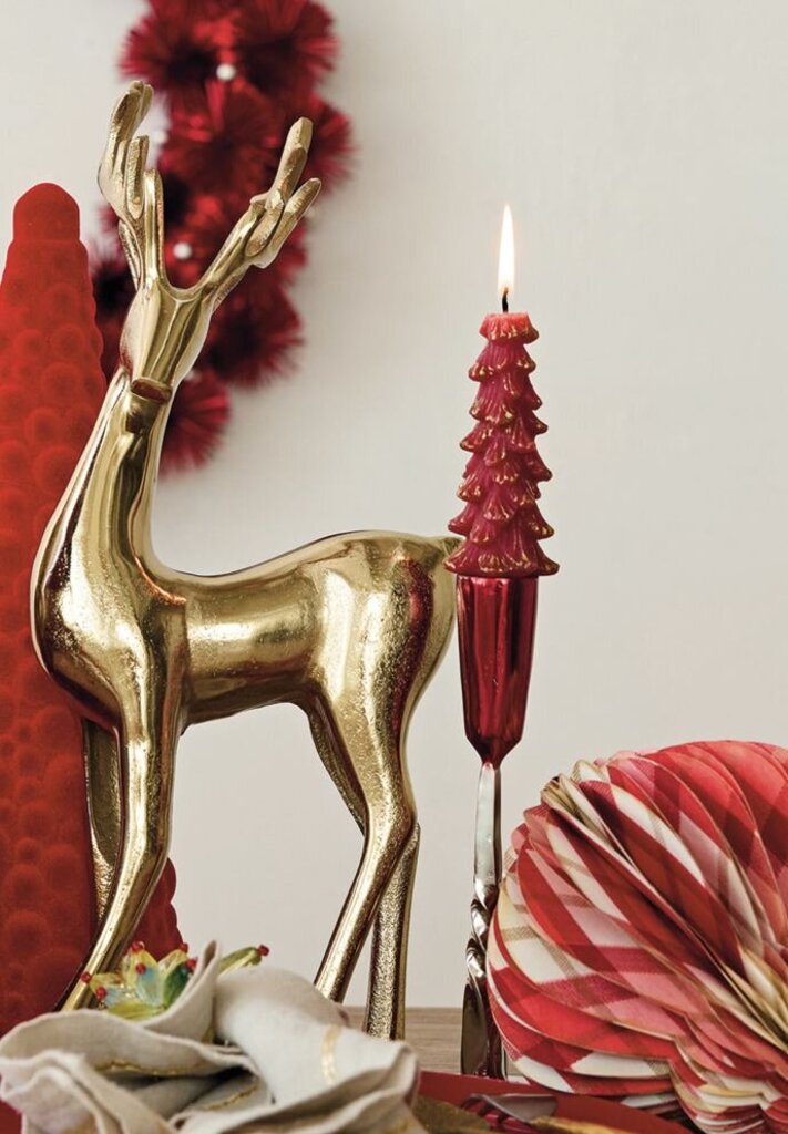 Radiant Gold Finish Cast Aluminum Deer