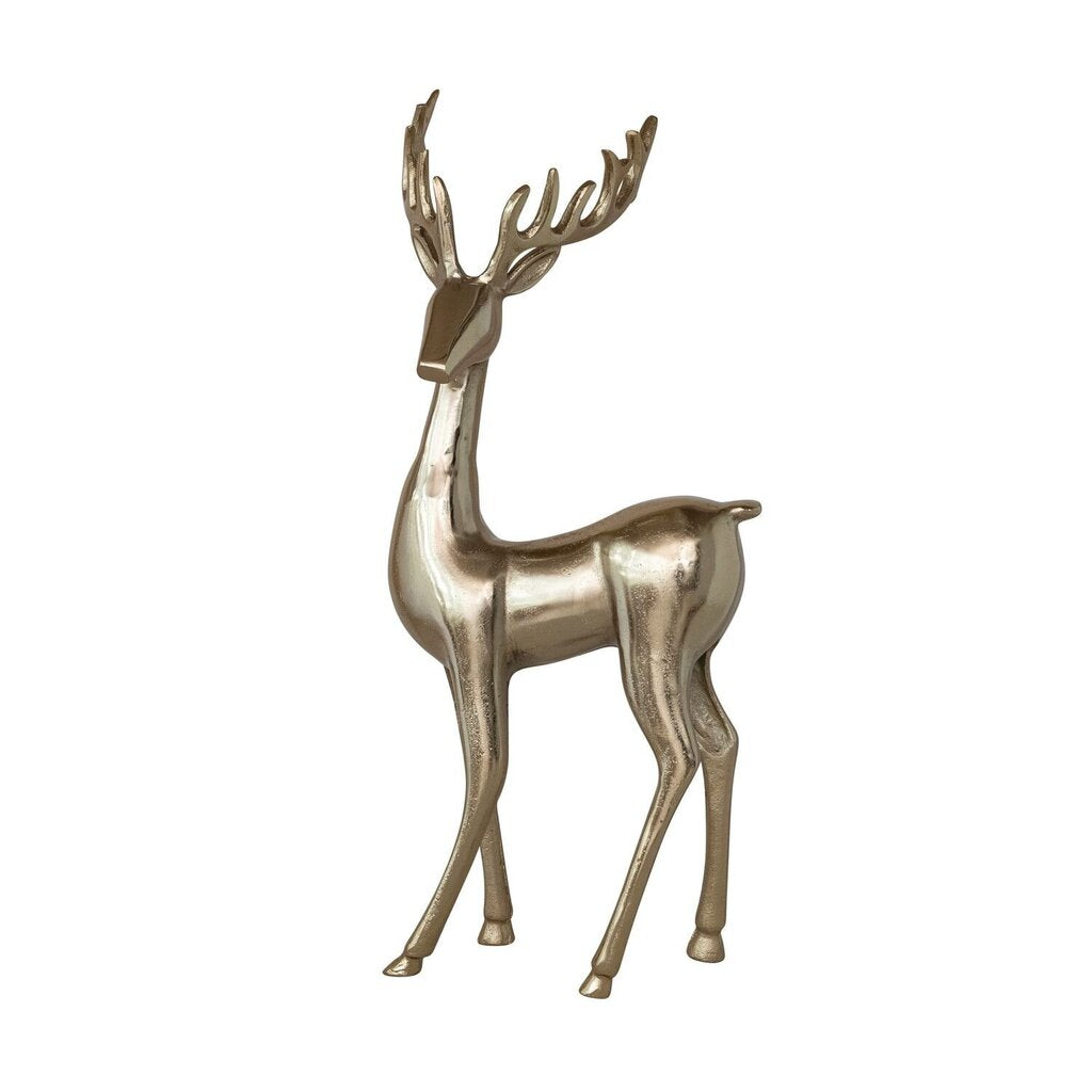 Radiant Gold Finish Cast Aluminum Deer