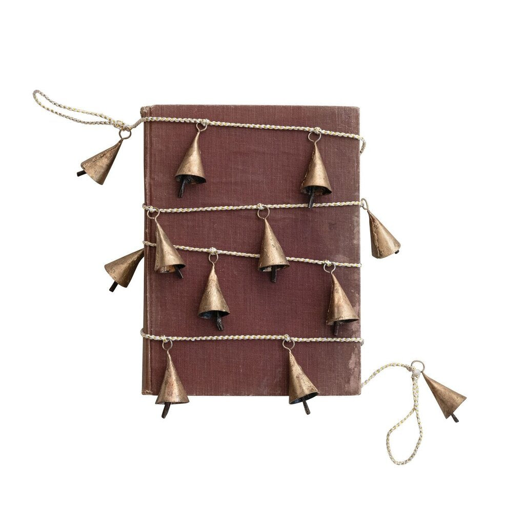 Metal Bell Garland w/ Gold & White Cord