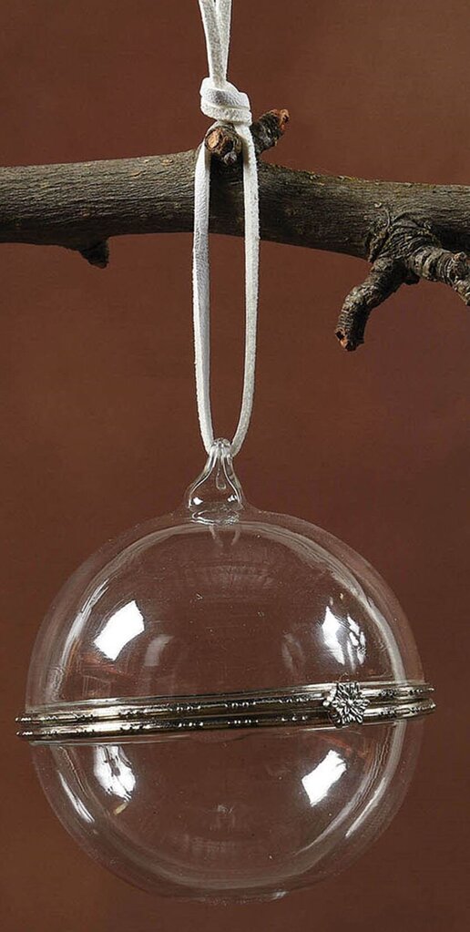 Glass Keepsake Box Ornament- Sphere