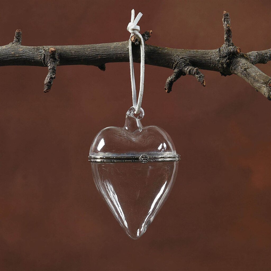 Glass Keepsake Box Ornament - Heart