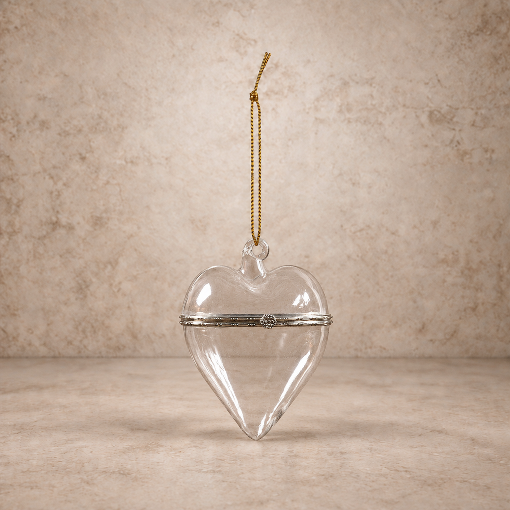 Glass Keepsake Box Ornament - Heart