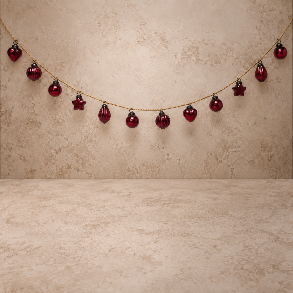 Mercury Glass Ornament Garland with Jute Cord