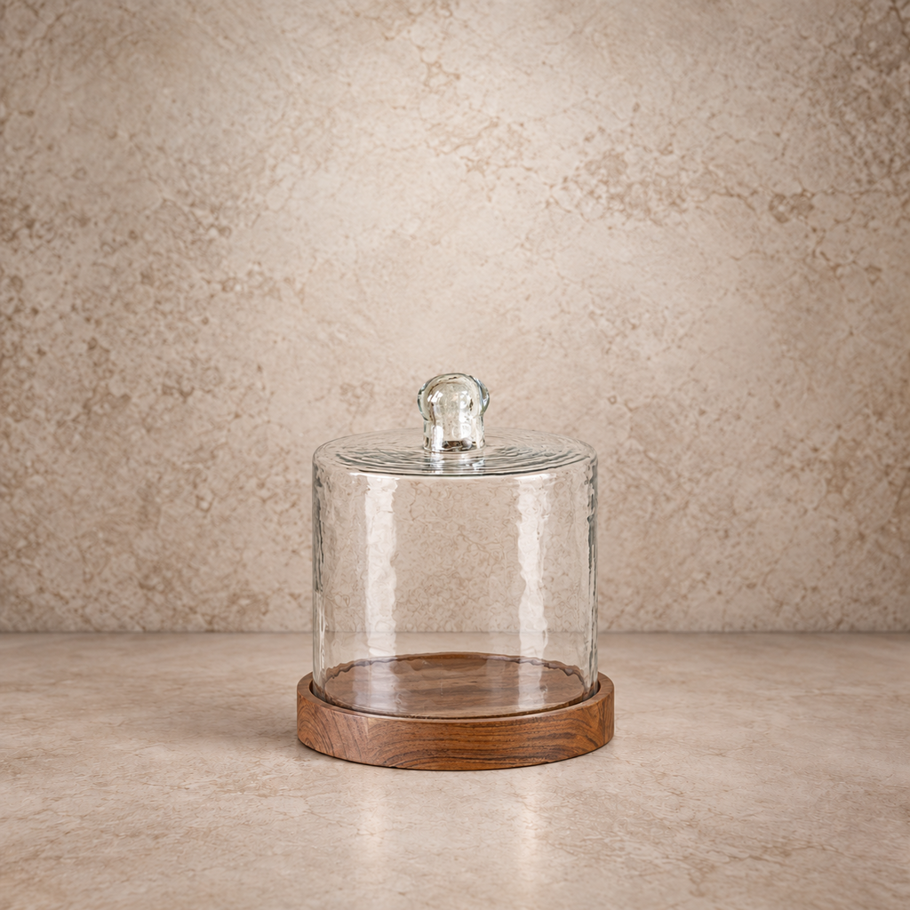 Round Glass Cake Dome + Base