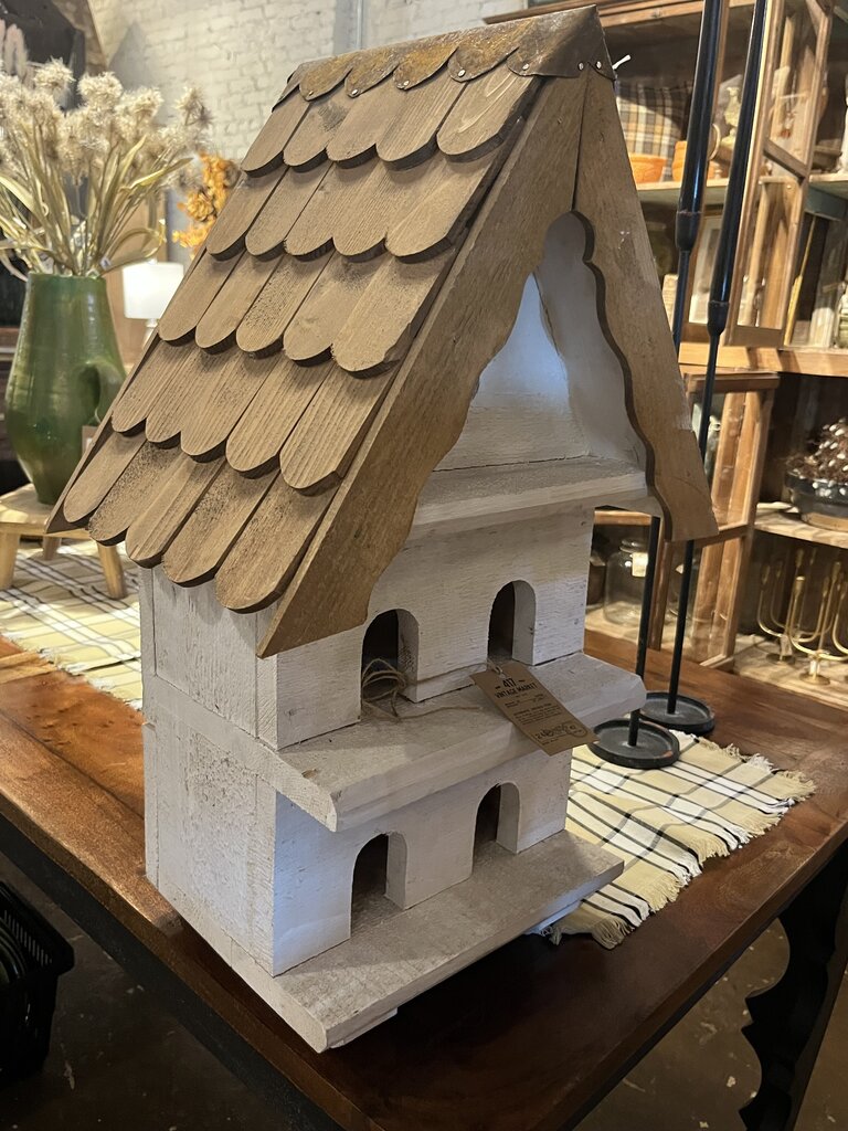 European White Chippy 4 Hold Bird House
