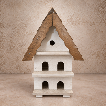 European White Chippy 4 Hold Bird House
