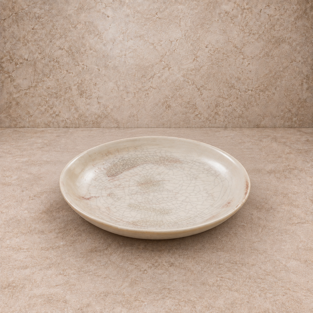Crackle Glaze Stoneware Plate